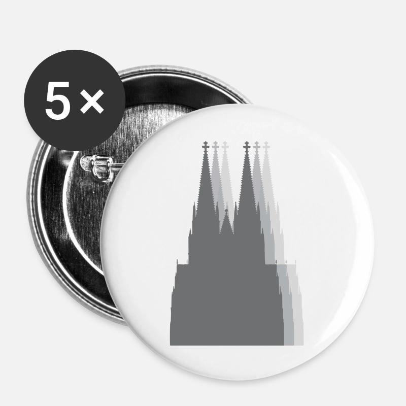 Der Dom - Buttons groß 56 mm (5er Pack) - Weiß