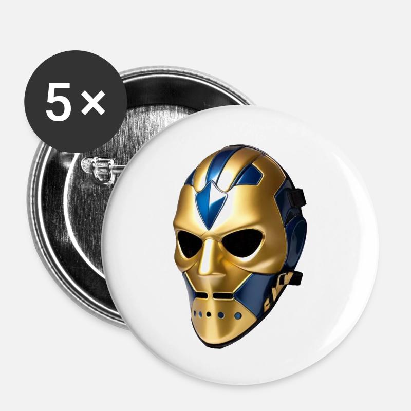 Maske Comic - Buttons groß 56 mm (5er Pack) - Weiß