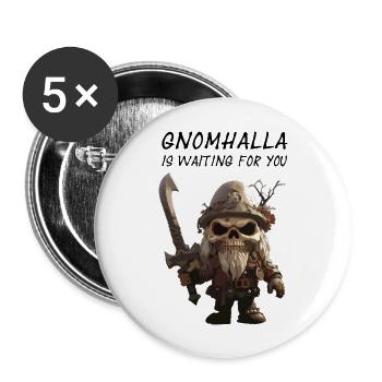 Gnomhalla is waiting for you - Buttons groß 56 mm (5er Pack) - Weiß - Vorne