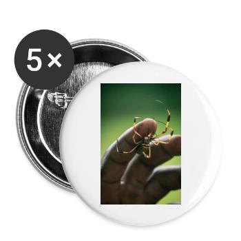 Spinne - Buttons groß 56 mm (5er Pack) - Weiß - Vorne