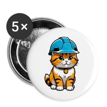 Cat site manager - Buttons large 2.2''/56 mm (5-pack) - white - Front