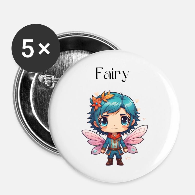 Fairy - Buttons large 2.2''/56 mm (5-pack) - white