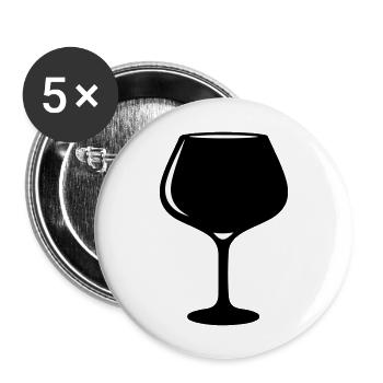 Wine Symbol Red Wine Glass - Buttons large 2.2''/56 mm (5-pack) - white - Front
