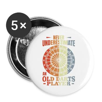 Darts player Grandpa - Buttons large 2.2''/56 mm (5-pack) - white - Front