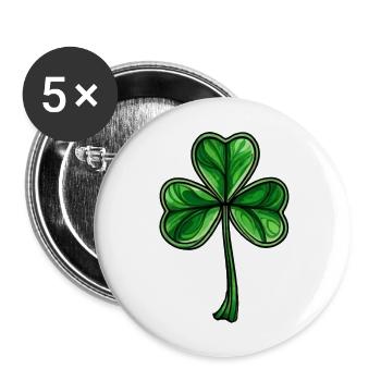 Shamrock St. Patrick's Day Irish Shamrock - Buttons large 2.2''/56 mm (5-pack) - white - Front
