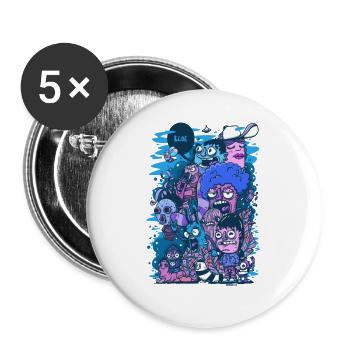 Blue Project - Buttons large 2.2''/56 mm (5-pack) - white - Front