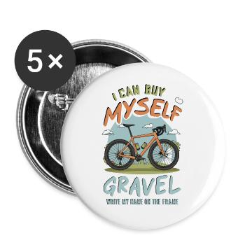 Bicycle Motivational Quote T-Shirt - Buttons large 2.2''/56 mm (5-pack) - white - Front