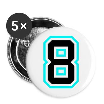 8 Zahl symbol - Buttons groß 56 mm (5er Pack) - Weiß - Vorne