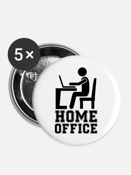 computer work home office - Buttons groß 56 mm (5er Pack) - Weiß