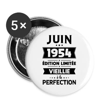 70th Anniversary - June 1954 Perfection - Buttons large 2.2''/56 mm (5-pack) - white - Front
