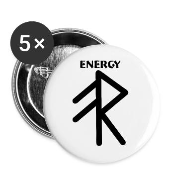 Runes symbole de l’énergie viking - Lot de 5 grands badges (56 mm) - blanc - Devant