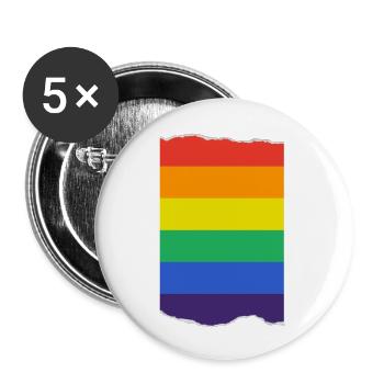 Torn Pride Flag - LGBT Freedom and Resistance - Buttons large 2.2''/56 mm (5-pack) - white - Front