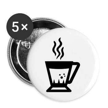 cup of coffee - Buttons large 2.2''/56 mm (5-pack) - white - Front