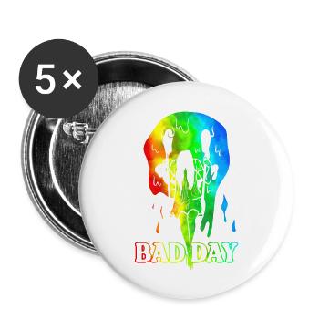 Urlaub Spätsommer Sommer Urlaub Meer Bad Day - Buttons groß 56 mm (5er Pack) - Weiß - Vorne