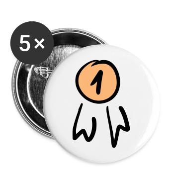 First place badge / order. Scrawl. - Buttons large 2.2''/56 mm (5-pack) - white - Front