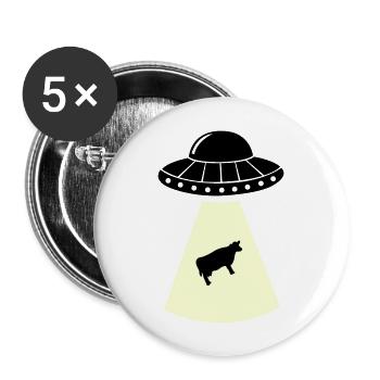 UFO Cow - Buttons large 2.2''/56 mm (5-pack) - white - Front