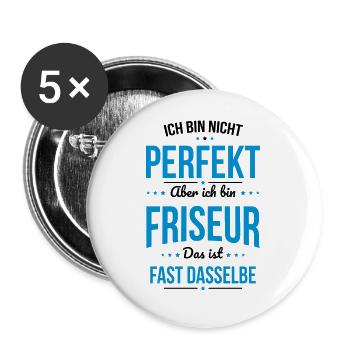 I'm not perfect, but I'm a hairdresser - Buttons large 2.2''/56 mm (5-pack) - white - Front