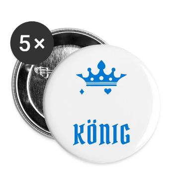 Jeu de cartes de joueur professionnel de jeu de casino Poker King - Lot de 5 grands badges (56 mm) - blanc - Devant