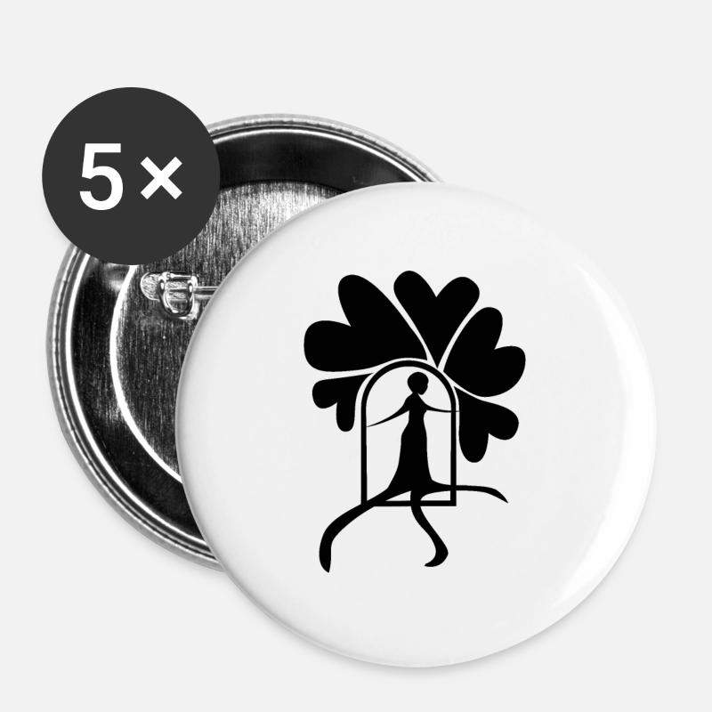 Step out black - Buttons large 2.2''/56 mm (5-pack) - white
