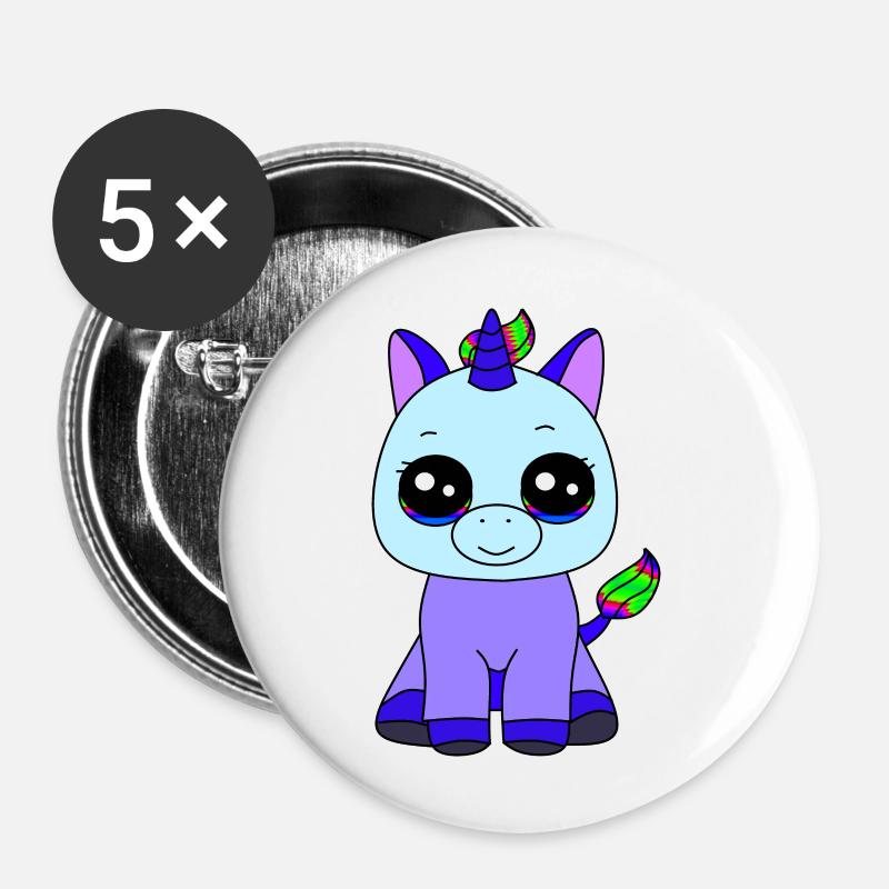 Kleines Einhorn - Buttons groß 56 mm (5er Pack) - Weiß