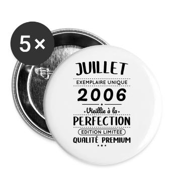 18th Anniversary - July 2006 Perfection - Buttons large 2.2''/56 mm (5-pack) - white - Front