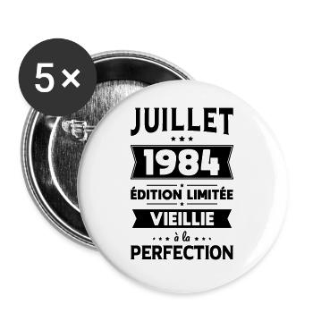 40th Anniversary - July 1984 Perfection - Buttons large 2.2''/56 mm (5-pack) - white - Front
