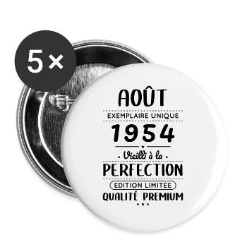 70th Anniversary - August 1954 Perfection - Buttons large 2.2''/56 mm (5-pack) - white - Front