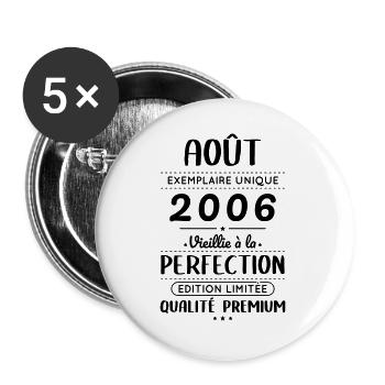 18th Anniversary - August 2006 Perfection - Buttons large 2.2''/56 mm (5-pack) - white - Front
