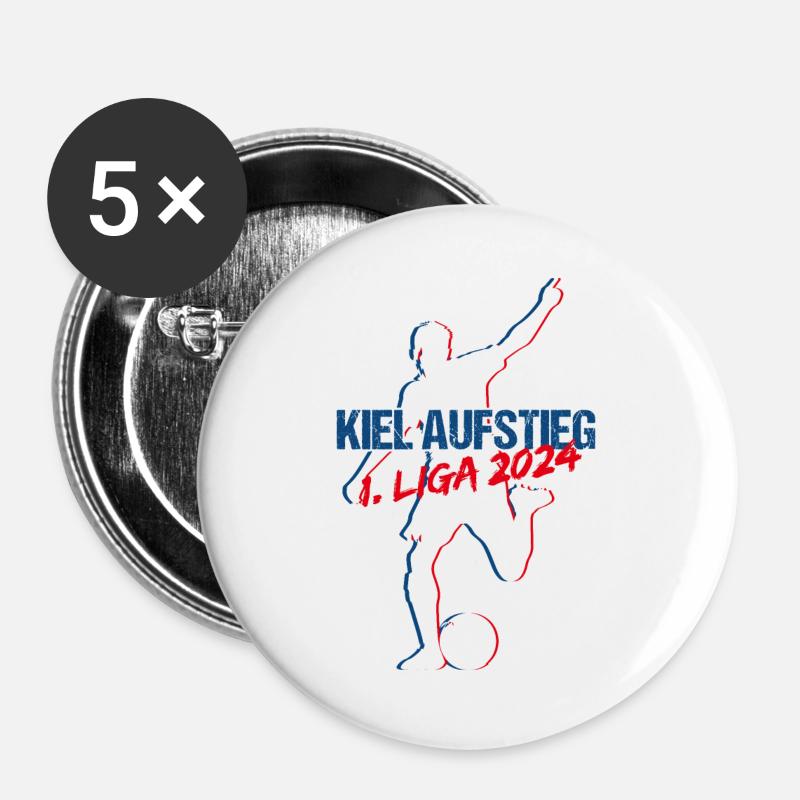 Kiel Aufstieg 2024 - Buttons groß 56 mm (5er Pack) - Weiß