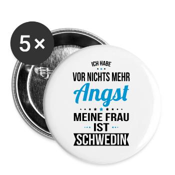 My Wife Is Swedish - Gift Idea Humor - Buttons large 2.2''/56 mm (5-pack) - white - Front