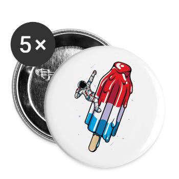 Glace Astronaute popsicle - Summer american - Lot de 5 grands badges (56 mm) - blanc - Devant