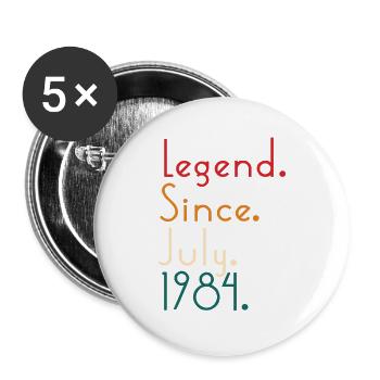 Legend Since July 1984 - Lot de 5 grands badges (56 mm) - blanc - Devant