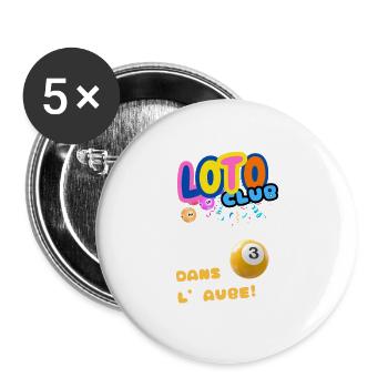 LOTO - BINGO - 3 - DANS L'AUBE - Lot de 5 grands badges (56 mm) - blanc - Devant