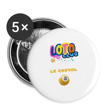 LOTO - BINGO - 3 - LE CHEVAL DE TROIE - Lot de 5 grands badges (56 mm) - blanc - Devant