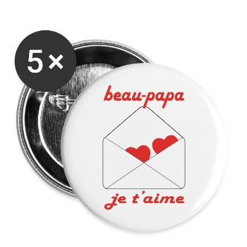 Beautiful daddy I love you - Buttons large 2.2''/56 mm (5-pack) - white - Front