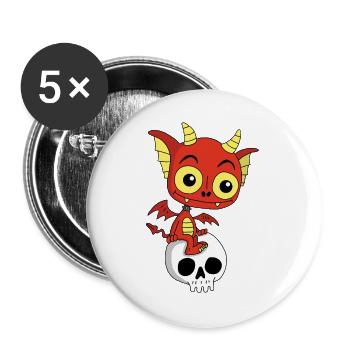 Petit démon se repose - Lot de 5 grands badges (56 mm) - blanc - Devant