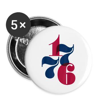 Retro 1776 4th Of July Independence Day Patriotic - Buttons large 2.2''/56 mm (5-pack) - white - Front