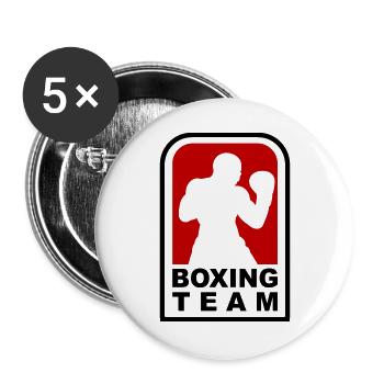 Boxing Team Design für Box Gyms und Kampfsport - Buttons groß 56 mm (5er Pack) - Weiß - Vorne