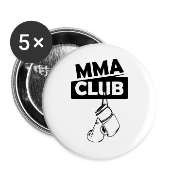 MMA Club Team gym Verein Kampfsport Logo Boxen - Buttons groß 56 mm (5er Pack) - Weiß - Vorne