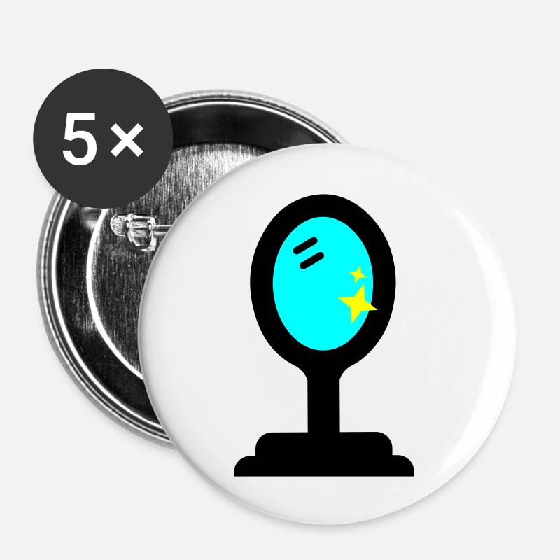 Mirror Beauty - Buttons large 2.2''/56 mm (5-pack) - white