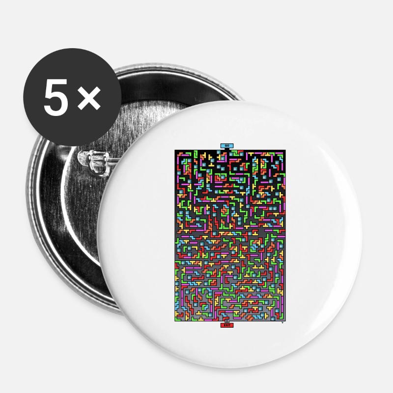 Laby Brik - Buttons groß 56 mm (5er Pack) - Weiß
