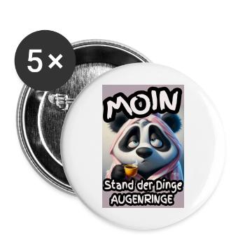 Augenringe am Morgen - Buttons groß 56 mm (5er Pack) - Weiß - Vorne