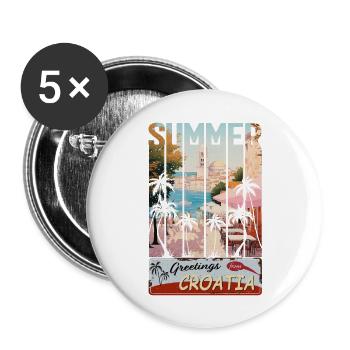 Croatia hrvatska kroatien hrv hr travel Zadar - Buttons large 2.2''/56 mm (5-pack) - white - Front