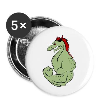 strongdragon 02 - Buttons large 2.2''/56 mm (5-pack) - white - Front