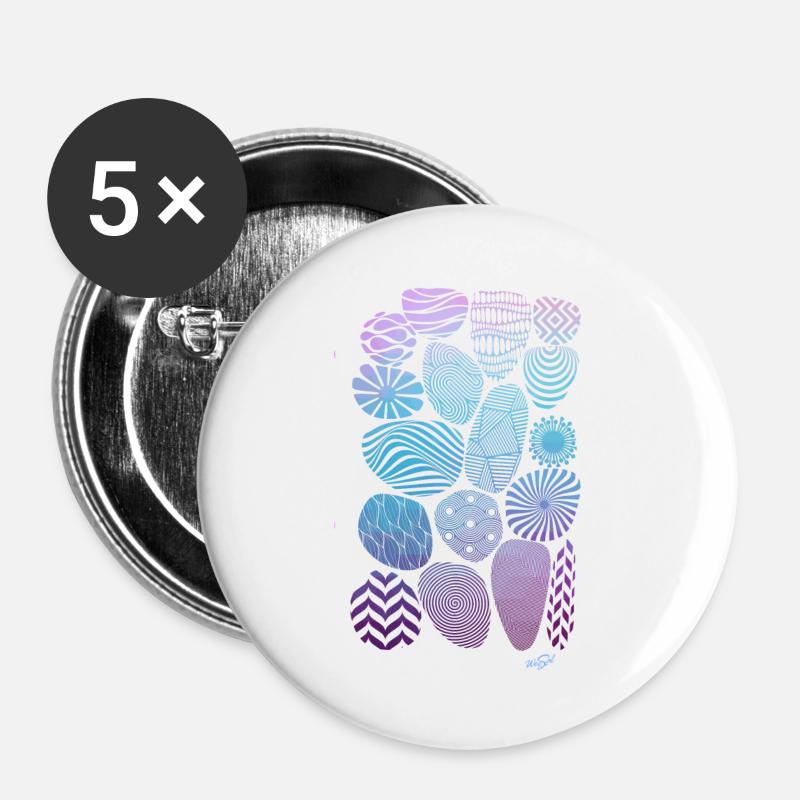 Steine - Buttons groß 56 mm (5er Pack) - Weiß