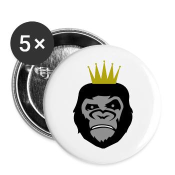 gorilla face krone - Buttons groß 56 mm (5er Pack) - Weiß - Vorne