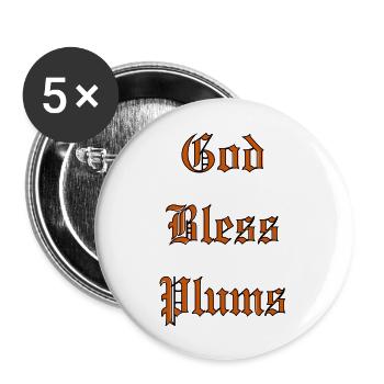 GodBlessPlums - Buttons large 2.2''/56 mm (5-pack) - white - Front