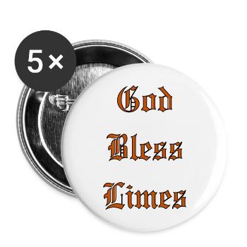 GodBlessLimes - Buttons large 2.2''/56 mm (5-pack) - white - Front