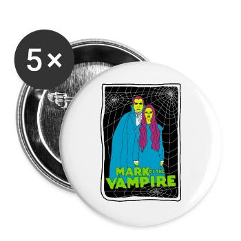 Duo de vampires avec fond de toile d’araignée - Lot de 5 grands badges (56 mm) - blanc - Devant