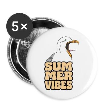 Seagull Crazy Summer Vibes - Buttons large 2.2''/56 mm (5-pack) - white - Front